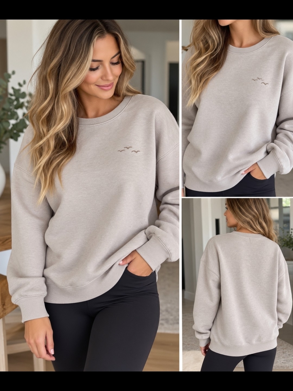 Lazypants Women's Cozy Crewneck Sweatshirt - Light Taupe
